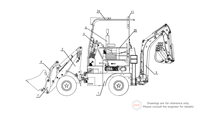 BRD New Multi-Function Backhoe Loader Wheel Loader Penggali Depan Penggali Belakang Bertenaga Diesel 8-Ton Pemuat Kayu Motor Kota