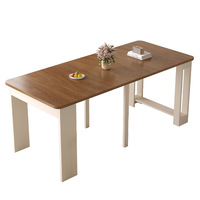 Rechteckiger Esstisch aus massivem Holz für 10 walnuss farbene Teleskop klapp designs für kleine Wohnungen und Wohnzimmer