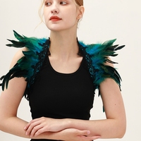 Châle décoratif en fausse dentelle style gothique, doux et coloré, avec plumes, taille personnalisée, confortable pour mariage, cosplay et fête