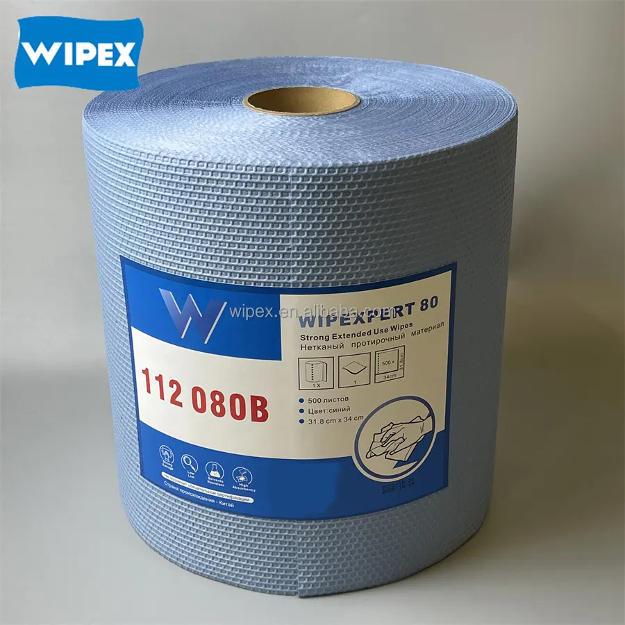 X80 Multipurpose Industrial Wiping Cloth Automotive Heavy Duty Workshop Industrial Wipe Jumbo Roll