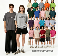 T-shirt en coton lourd 230 g/m² personnalisé, logo par transfert thermique, coupe classique, pour l'extérieur, OEM ODM