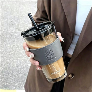 Guogres Glass Cup With Lid And Straw Large Capacity For Coffee On The Go - Product Image 5