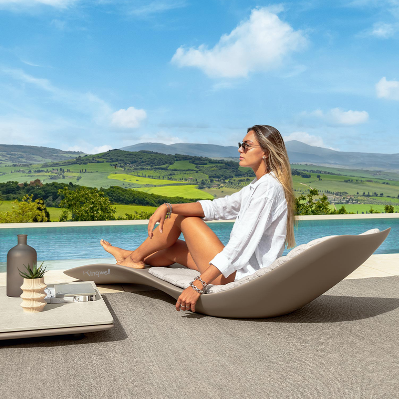 軽量折りたたみデッキチェア無重力ロックラウンジチェアリクライニング