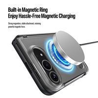 Étui magnétique pour iPhone Duo avec anneau rotatif à 360 degrés et panneau arrière mat anti-traces de doigts