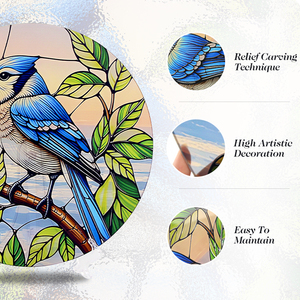 Atrapasueños de Pájaro de Vidrio Teñido Auténtico, Estilo Artístico Animal, 33cm, Decoración para Colgar en la Pared, Hogar, Jardín, Navidad, Fiesta, Boda - Product Image 5