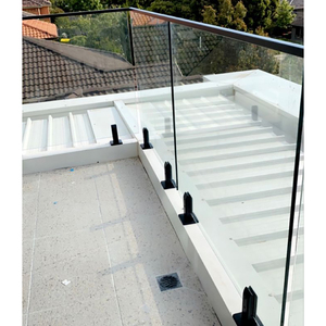 Barandilla de Vidrio sin Marco al por Mayor, Valla de Vidrio con Soportes de Acero Inoxidable, Barandilla de Seguridad de Fácil Instalación para Piscina, Jardín, Villa - Product Image 4