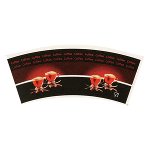 Nhà máy nguyên liệu tùy chỉnh in ấn logo PE tráng Quạt giấy cho cốc cà phê thiết kế - Product Image 1