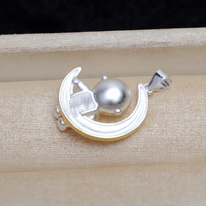 Pendentif en argent S925 fait main, accessoire DIY, filigrane 3 mm, pendentif astronaute suspendu, série spatiale, porte-perle vide 8-9 mm - Product Image 3