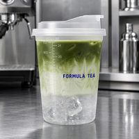 Gobelets en plastique avec couvercles, logo personnalisé, vente en gros pour thé glacé et boba à emporter