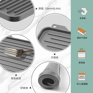 Silicone Coffee Machine Mat Flat Non-Slip Thickened For Kitchen Coffee Shop Bar Draining Drying Filtering Tamper Mat - Product Image 3