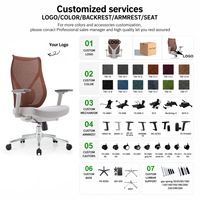 Chaise de bureau ergonomique en maille chromée avec appui-tête réglable, support lombaire, accoudoirs 3D, pivotante, pour salon et chambre, en PP