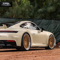 Jantes forgées 19 pouces 9J style Centerlock 5x130 or mat à profil profond pour Porsche 911 GT3 Turbo S - Légende de la course automobile
