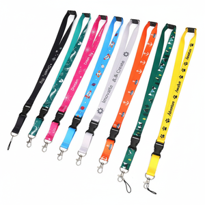 Custom Full Color Polyester Lanyard with Buckles Both Sides Festival Party Customization Lanyard with Safety Break