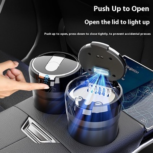 Posacenere Portatile Per Auto Con Coperchio - Antiscivolo, Universale, Si Adatta A Portabicchieri, Con Luci - 3