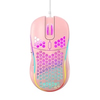 Souris sans fil ergonomique filaire, souris d'ordinateur de jeu légère et lumineuse avec design ajouré