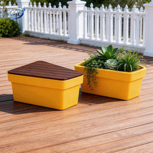 Macetas Trapezoidales Irregulares de Fibra de Vidrio, Bancas y Sillas de Madera para Plantar en Parques al Aire Libre y Plazas Comerciales - Product Image 5