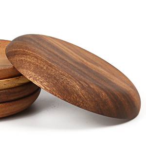 Acacia <strong>Wood</strong> Dinner <strong>Plates</strong> Round Acacia <strong>Wood</strong> <strong>Plate</strong> Set Easy Cleaning Lightweight for Dishes Snack Dessert - Product Image 4
