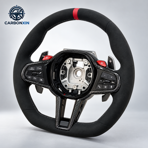 Volante de Coche Personalizado de Cuero y Fibra de Carbono para Toyota A90 GR Supra MK4 MK5 G80, Piezas de Alerón, Escape, Plug and Play - Product Image 3