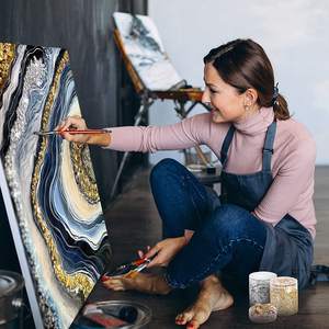 เกล็ดฟอยล์โลหะชุบทองเกล็ดโลหะพร้อมแหนบสำหรับอีพอกซีเรซินศิลปะการทาสีและงานฝีมือเรซินศิลปะบนเล็บ (สีทองเงินเงิน) - Product Image 4