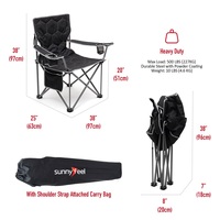 Chaises de camping pliantes à gravité zéro noires pour l'été