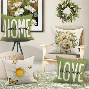 Funda de cojín decorativa con textura floral pastoral transfronteriza para sala de estar, sofá, hogar, tela suave para decoración del hogar. - Product Image 3