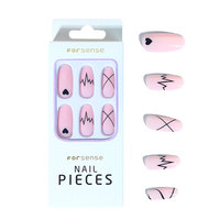 Faux Ongles à Presser en Gros Forme Ovale ABS Couleur Unie Nude Couverture Complète Longs Doigts Design Pré-Conçu