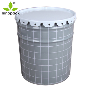 Cubo de pintura de material de hojalata de grado alimenticio de 13KG de capacidad, tapa de flor, Color personalizado, Cubo de Metal de 13L con mango de Metal - Product Image 6