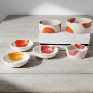 Mangkuk Keramik BESTCERA untuk Anjing & Kucing, Desain Tulang dengan Pola Polka Dot & Garis, Tempat Makan Hewan Peliharaan dari Keramik - Product Image 5