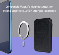Portefeuille porte-cartes pliable en cuir personnalisé avec support magnétique pour AirTag (iOS/Android) et fonction de localisation GPS