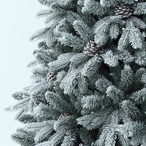 Modern High Quality Luxury Pre-Lit Large <b>LED</b> Light <b>Christmas</b> Tree with Standing Base PE Artificial Snowflocked Pinecone <b>Decor</b> - Product Image 2