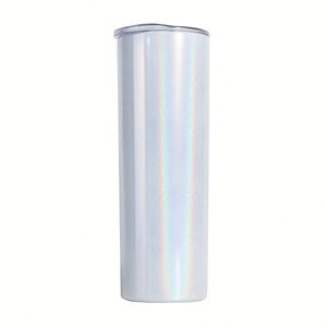 Gobelet isotherme plat et fin de 20 oz en acier inoxydable 304, tasse de voiture sous vide, revêtement pailleté, mug personnalisable par sublimation - Product Image 4