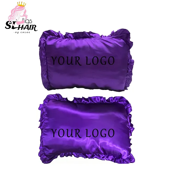 SL Personnaliser Logo Accepté Luxe Confortable Taie D'oreiller Satin Soie Taie D'oreiller Pour Cheveux et Peau avec adepte côtés