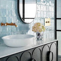 Carrelage carré bleu Mosaïque Salle de bain française Carrelage mural Cuisine Restaurant Carrelage d'espace commercial