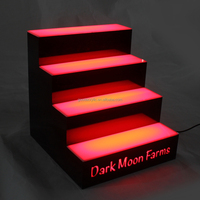 Présentoir de vin éclairé avec logo personnalisé Escalier Quatre couches de présentoir de bouteille de vin de bar à led
