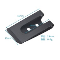 Gaine universelle noire/étui pince en métal en acier estampage trou de tôle fermoir attache à ressort pince de ceinture pour portefeuille
