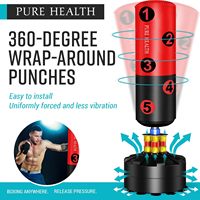 Sac de frappe de boxe autoportant robuste en PU avec base à ventouse - MMA, Kickboxing, Fitness, Gymnastique à domicile, Support pivotant à 360 degrés