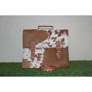 OEM Custom Made 100% Genuine <b>Leather</b> Business Laptop <b>Briefcase</b> for Men 15 Inch Shoulder Crossbody - Product Image 3