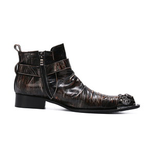 Bottes de Combat de Cowboy en cuir pour hommes, <span class=keywords><strong>chaussures</strong></span> de <span class=keywords><strong>moto</strong></span> tactique <span class=keywords><strong>Vintage</strong></span>, Oxfords, NA325 - Product Image 2