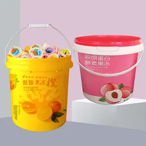 Secchio di gelatina riutilizzabile secchio di cibo per la vendita secchio per la capsula di caramelle secchio di plastica personalizzato per la conservazione degli alimenti secchio