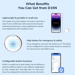 Minew D15N programlanabilir düğme Bluetooth <span class=keywords><strong>beacon</strong></span> SOS sağlık için - Product Image 4