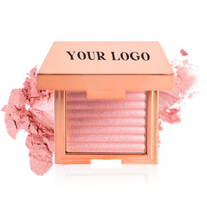 Nuevas llegadas Cara Cuerpo Resplandor Vegano Crueldad Libre Etiqueta privada Oro Rosa Brillo único Bronceador Maquillaje Polvo prensado Resaltador - Product Image 5