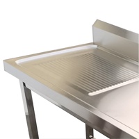 Table de travail en acier inoxydable 201/304 personnalisée, banc de travail assemblé avec trou de vidage, capacité de charge robuste de 300 kg/m pour cuisine