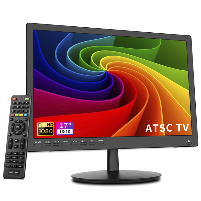 Feihe Portable 17 Inch LED TV with ATSC/DVB-T2/ISDB-T Digital Support up to 32GB Micro SD Support Home Use