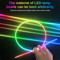 Kit de Lumières LED d'Ambiance 1 en 18 pour Intérieur de Voiture, Bande Néon RGB en Fibre Optique Acrylique, Accessoires de Décoration