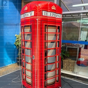 Modèle gonflable géant lumineux LED de 2 m, cabine téléphonique rouge de <span class=keywords><strong>Londres</strong></span>, kiosque publicitaire gonflable pour exposition en rue/tourisme - Product Image 2