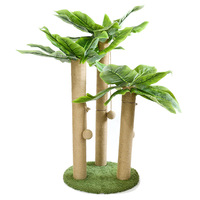 Griffoir vertical moderne de luxe écologique pour chat, arbre à chat d'intérieur haut avec corde en sisal et bois durable