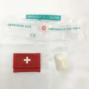 MM-CPR007一次性标志迷你口袋生活钥匙呼吸心肺复苏面罩，带单向阀面罩急救钥匙扣袋