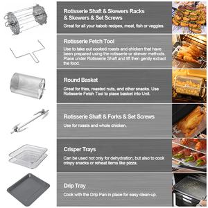 فرن سطح مكتب كبير 16 لتر داخلي مع ملحقات فرن مقلاة هوائية رقمية خفيفة - Product Image 3