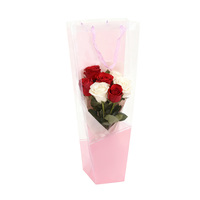 INUNION Morabdi Tas Kemasan Kado Pernikahan Transparan untuk Florist, Tas Plastik Bening untuk Kemasan Buket Bunga dengan Pegangan