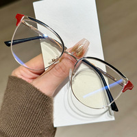 2025 nouveau métal cadre plat lunettes pour hommes femmes tout match Cyber célébrité plaine visage conception diamant visage forme myopie lunettes